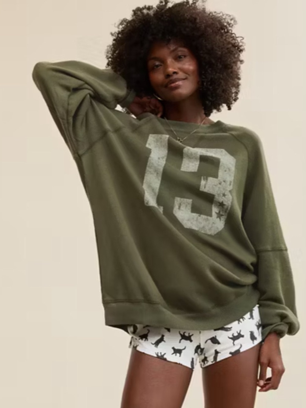 aerie green go to boyfriend sweatshirt